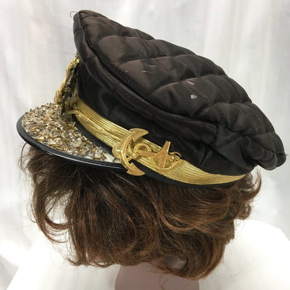 Black Hooray Henri Captain Cap with Navy Designs main image 5